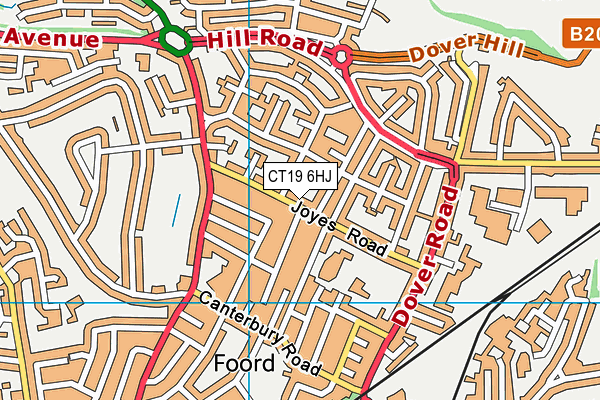 CT19 6HJ map - OS VectorMap District (Ordnance Survey)