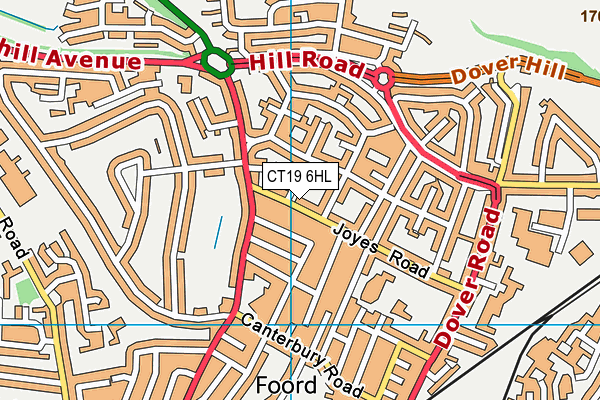 CT19 6HL map - OS VectorMap District (Ordnance Survey)