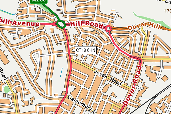 CT19 6HN map - OS VectorMap District (Ordnance Survey)