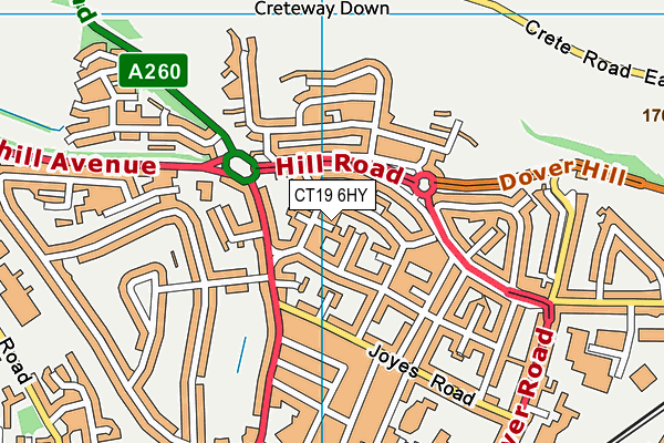 CT19 6HY map - OS VectorMap District (Ordnance Survey)