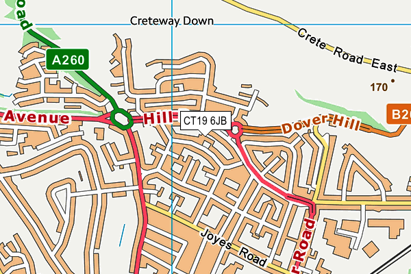 CT19 6JB map - OS VectorMap District (Ordnance Survey)