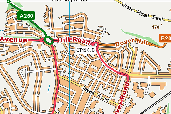 CT19 6JD map - OS VectorMap District (Ordnance Survey)