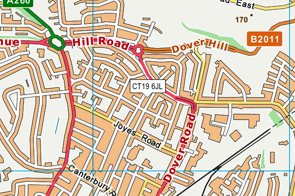 CT19 6JL map - OS VectorMap District (Ordnance Survey)