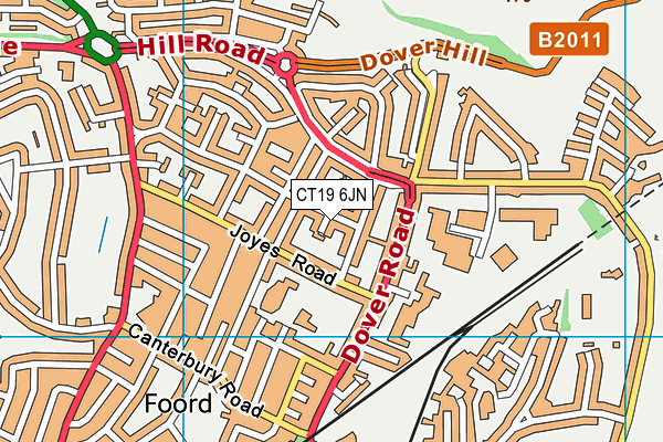 CT19 6JN map - OS VectorMap District (Ordnance Survey)