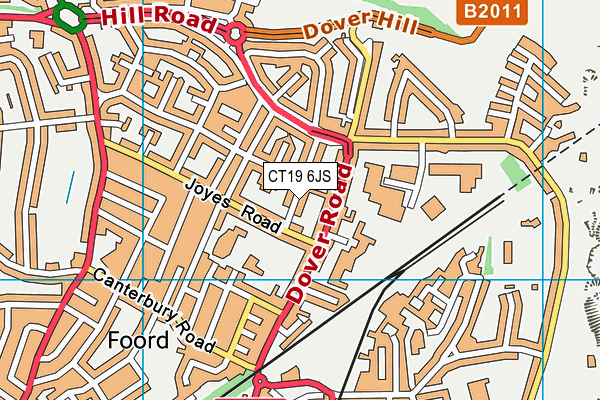 CT19 6JS map - OS VectorMap District (Ordnance Survey)