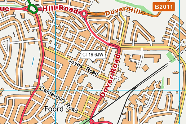 CT19 6JW map - OS VectorMap District (Ordnance Survey)