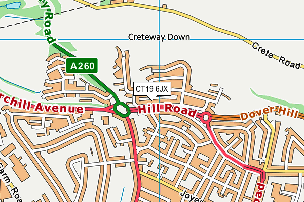 CT19 6JX map - OS VectorMap District (Ordnance Survey)