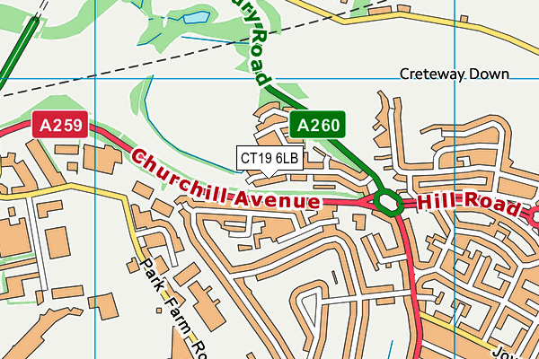 CT19 6LB map - OS VectorMap District (Ordnance Survey)