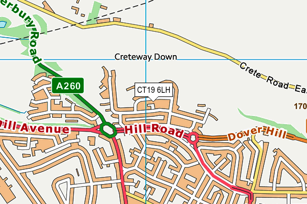 CT19 6LH map - OS VectorMap District (Ordnance Survey)