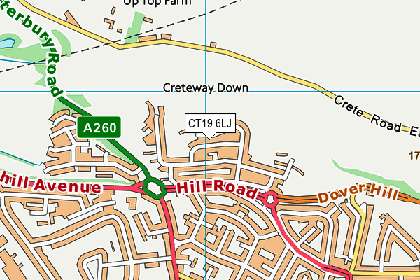 CT19 6LJ map - OS VectorMap District (Ordnance Survey)