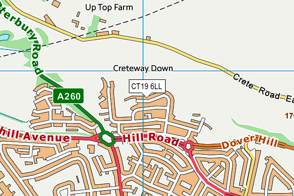 CT19 6LL map - OS VectorMap District (Ordnance Survey)