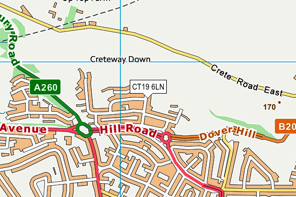 CT19 6LN map - OS VectorMap District (Ordnance Survey)