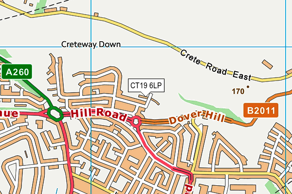 CT19 6LP map - OS VectorMap District (Ordnance Survey)