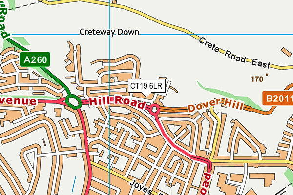 CT19 6LR map - OS VectorMap District (Ordnance Survey)