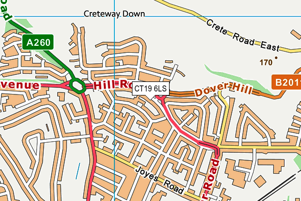 CT19 6LS map - OS VectorMap District (Ordnance Survey)