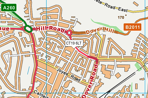 CT19 6LT map - OS VectorMap District (Ordnance Survey)