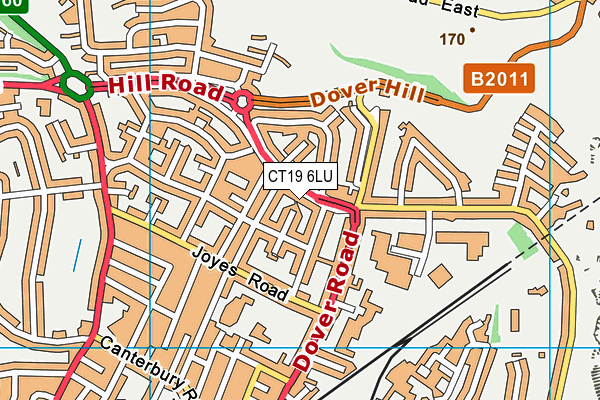 CT19 6LU map - OS VectorMap District (Ordnance Survey)