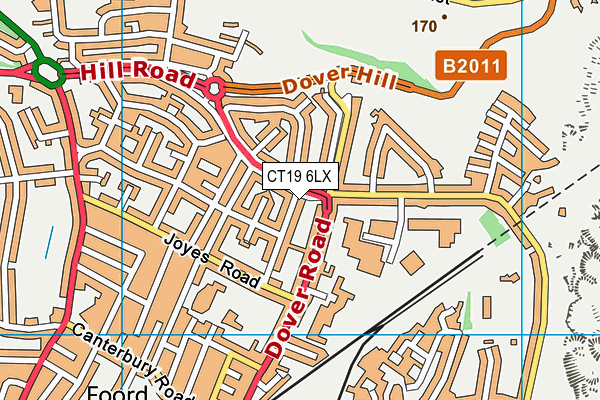 CT19 6LX map - OS VectorMap District (Ordnance Survey)