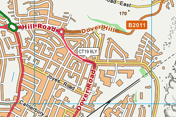 CT19 6LY map - OS VectorMap District (Ordnance Survey)