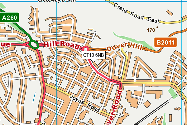 CT19 6NB map - OS VectorMap District (Ordnance Survey)