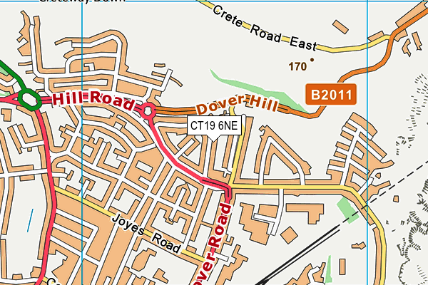CT19 6NE map - OS VectorMap District (Ordnance Survey)