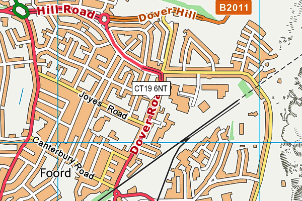 CT19 6NT map - OS VectorMap District (Ordnance Survey)