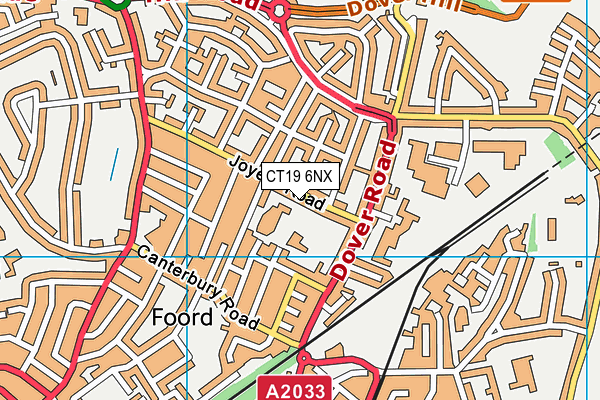 CT19 6NX map - OS VectorMap District (Ordnance Survey)