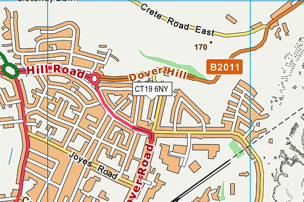 CT19 6NY map - OS VectorMap District (Ordnance Survey)