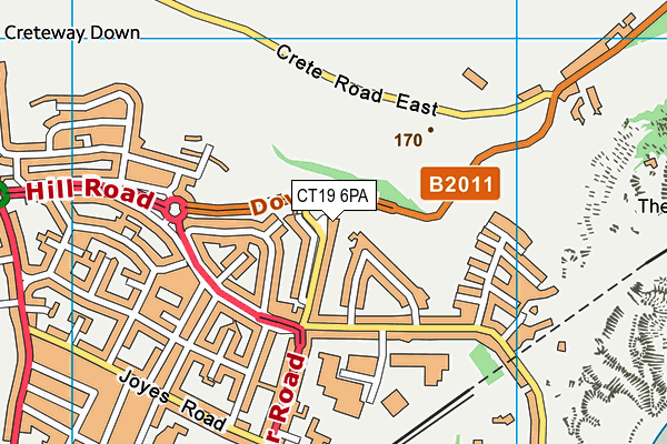 CT19 6PA map - OS VectorMap District (Ordnance Survey)