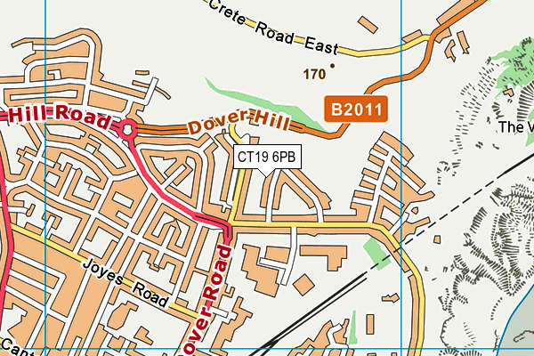 CT19 6PB map - OS VectorMap District (Ordnance Survey)