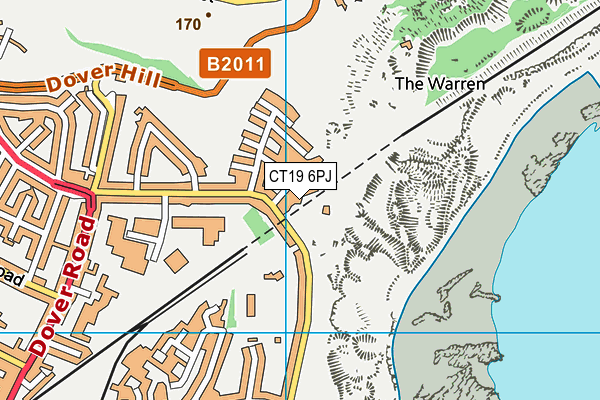 CT19 6PJ map - OS VectorMap District (Ordnance Survey)