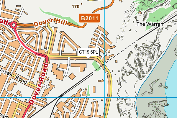 CT19 6PL map - OS VectorMap District (Ordnance Survey)