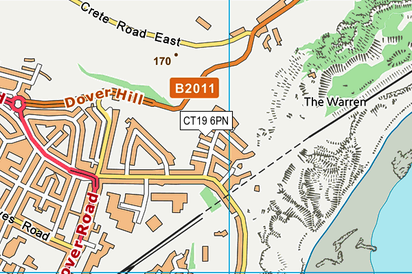 CT19 6PN map - OS VectorMap District (Ordnance Survey)