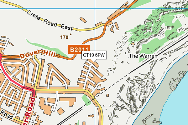 CT19 6PW map - OS VectorMap District (Ordnance Survey)