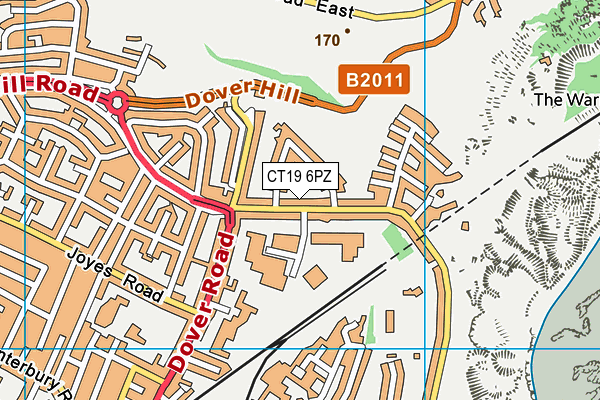 CT19 6PZ map - OS VectorMap District (Ordnance Survey)