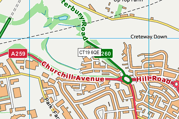 CT19 6QE map - OS VectorMap District (Ordnance Survey)