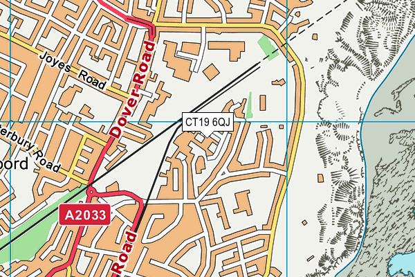 CT19 6QJ map - OS VectorMap District (Ordnance Survey)