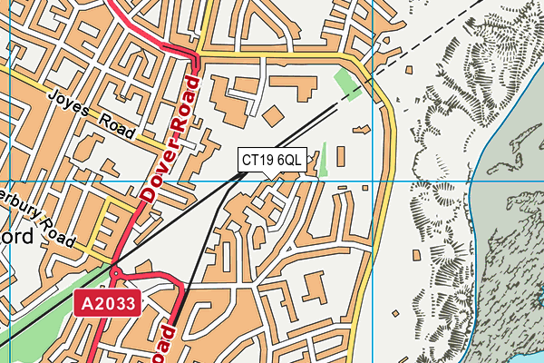 CT19 6QL map - OS VectorMap District (Ordnance Survey)