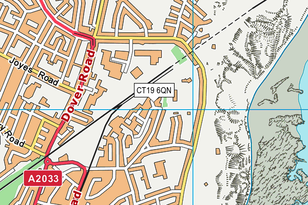 CT19 6QN map - OS VectorMap District (Ordnance Survey)