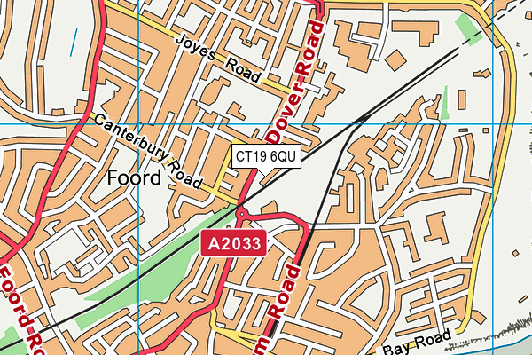 CT19 6QU map - OS VectorMap District (Ordnance Survey)