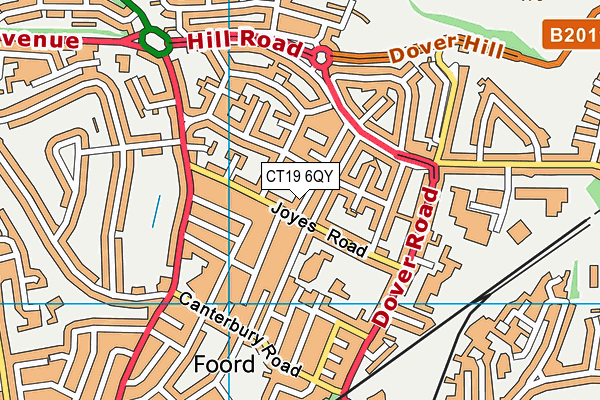 CT19 6QY map - OS VectorMap District (Ordnance Survey)