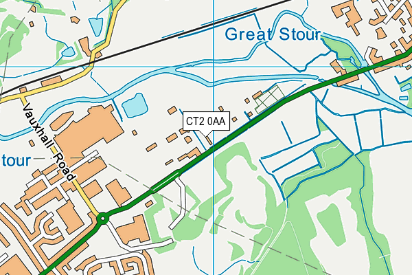 CT2 0AA map - OS VectorMap District (Ordnance Survey)