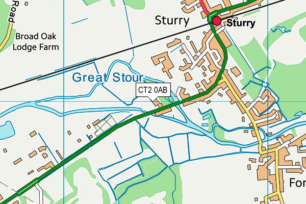 CT2 0AB map - OS VectorMap District (Ordnance Survey)