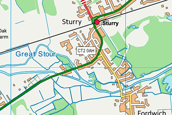 CT2 0AH map - OS VectorMap District (Ordnance Survey)