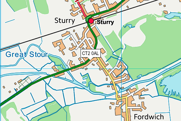 CT2 0AL map - OS VectorMap District (Ordnance Survey)