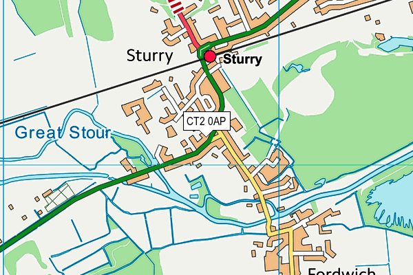 CT2 0AP map - OS VectorMap District (Ordnance Survey)