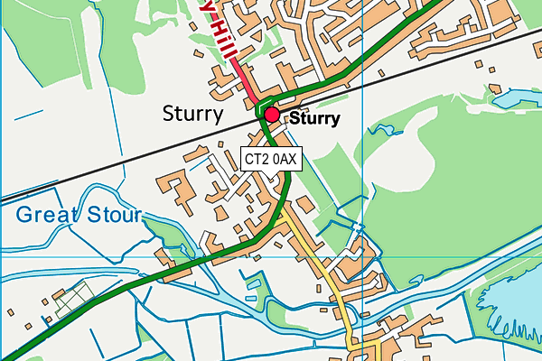 CT2 0AX map - OS VectorMap District (Ordnance Survey)