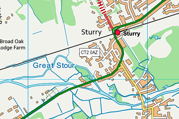 CT2 0AZ map - OS VectorMap District (Ordnance Survey)