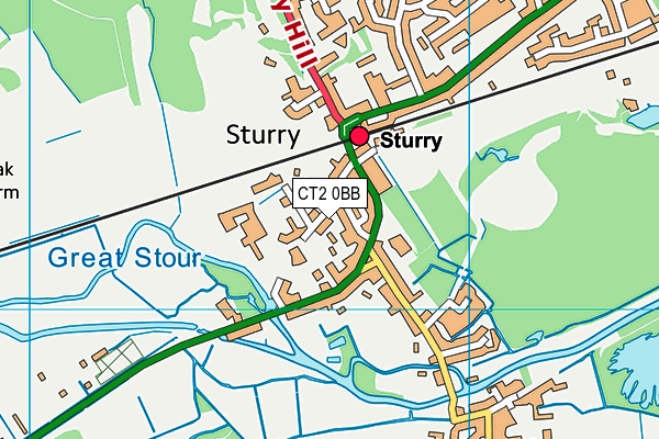 CT2 0BB map - OS VectorMap District (Ordnance Survey)