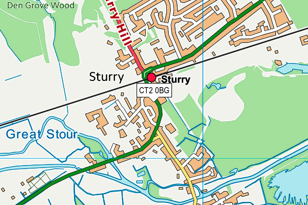 CT2 0BG map - OS VectorMap District (Ordnance Survey)